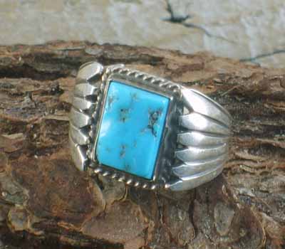 Native American Bennie Ration Turquoise Ring- sz 8.25